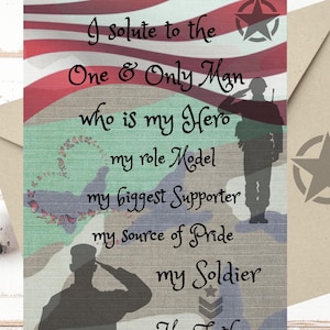 Digital Military-Father's Day Unique Greeting Card I You are my Hero I My Soldier I My Father I I Admire Your Strenghts I I Love You Dad