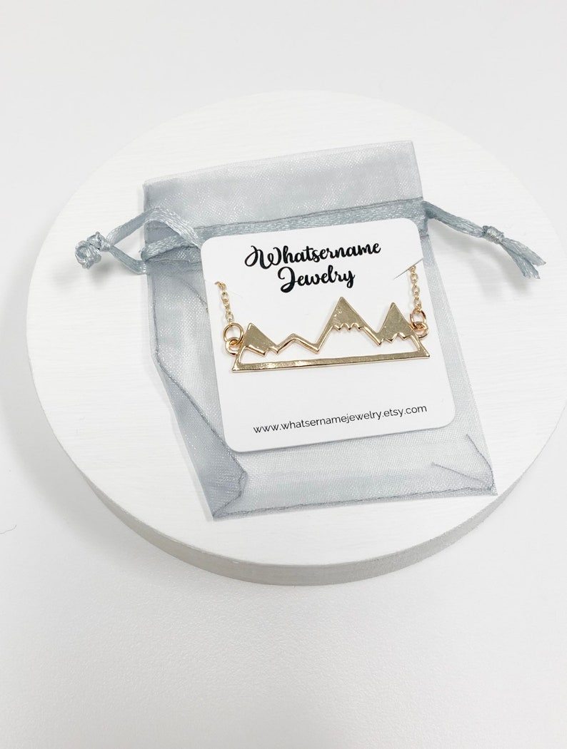 Geometric Necklace Gold Mountain Necklace Mountains Necklace