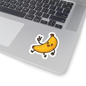 Cheerful Banana Kiss-Cut Stickers, Cute Fruit Decor, Laptop, Water Bottle, Journal, Gift Ideas, Fun Accessories