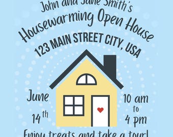 Housewarming Open House Invitation Template - New House Party Invite, Colorful and Customizable