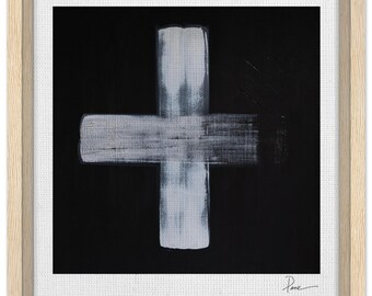 Misty Cross - Framed Canvas 30x30 cm / 12x12″