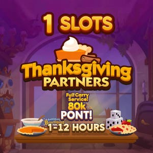 1 Slot - Thanksgiving Partners - Monopoly Go - Full Carry 80k Point ( Fast Delivery )