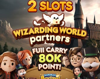 Wizarding World Partners - 2 Slots - Event Monopoly_Go - 80k Points Full Carry