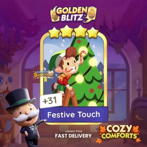 Toque Festivo - Adesivos Monopoly Go 4 Estrelas (Entrega Rápida) Golden Blitz