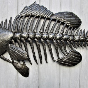 FISH WALL HANGING, Small Mouth Bass, Recycled Steel Drum, Metal Fish Wall Decor, Metal Wall Hanging, Outdoor Metal Art, Haitian Art, 356