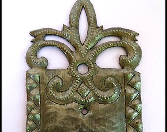 METAL SWITCHPLATE COVER - Switchplates, Light Switch Cover, Wall Plate, Light Switch Plate Cover, Haitian Recycled Steel Drum Art - Hs-114-1