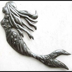 MERMAID WALL HANGING, Metal Mermaid,  Beach Decor, Mermaid Wall Art, Outdoor Metal Wall Art, Haitian Metal Art, Nautical Decor, 375