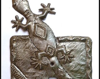 GECKO SWITCHPLATE COVER, Metal Light Switch, Gecko, Metal Switch Plate, Switch Cover, Light Switch, Haitian Steel Drum Art, Sp-118