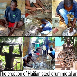 CHRISTIAN WALL ART, Metal Art Cross, Sacred Heart of Jesus, Metal Wall Hook, Haitian Art, Recycled Steel Drum, Metal Wall Art, 2009-hk image 3