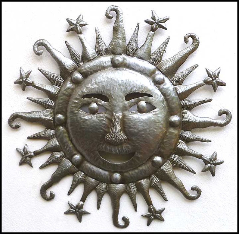 Outdoor Metal Wall Art Sun Decor Haitian Recycled Steel Drum Hanging 4204