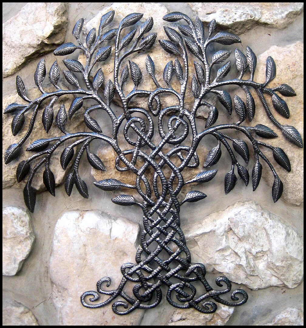 Metal Tree Metal Wall Art Irish Art Celtic Design Outdoor Etsy