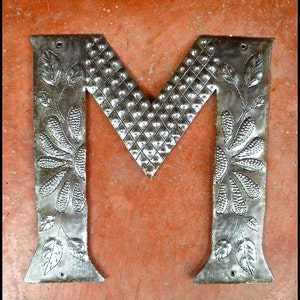 METAL LETTER, 1 Decorative Metal Monogram, 7 1/2, Metal Initial, Outdoor Metal Art, Haitian Art, Recycled Steel Drum, ADL-500-7 1/2 image 3