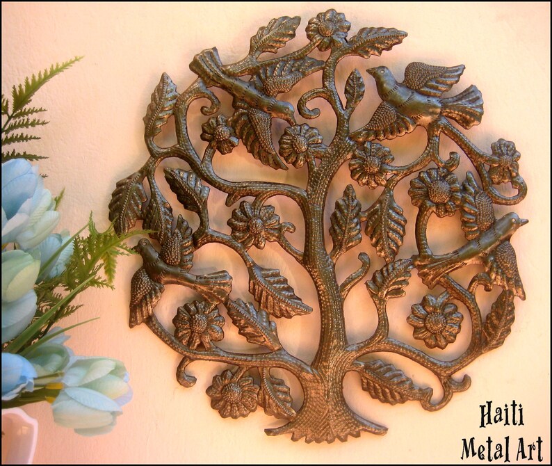 METAL TREE BIRDS Wall Art Birds Haitian Metal Art Metal Etsy