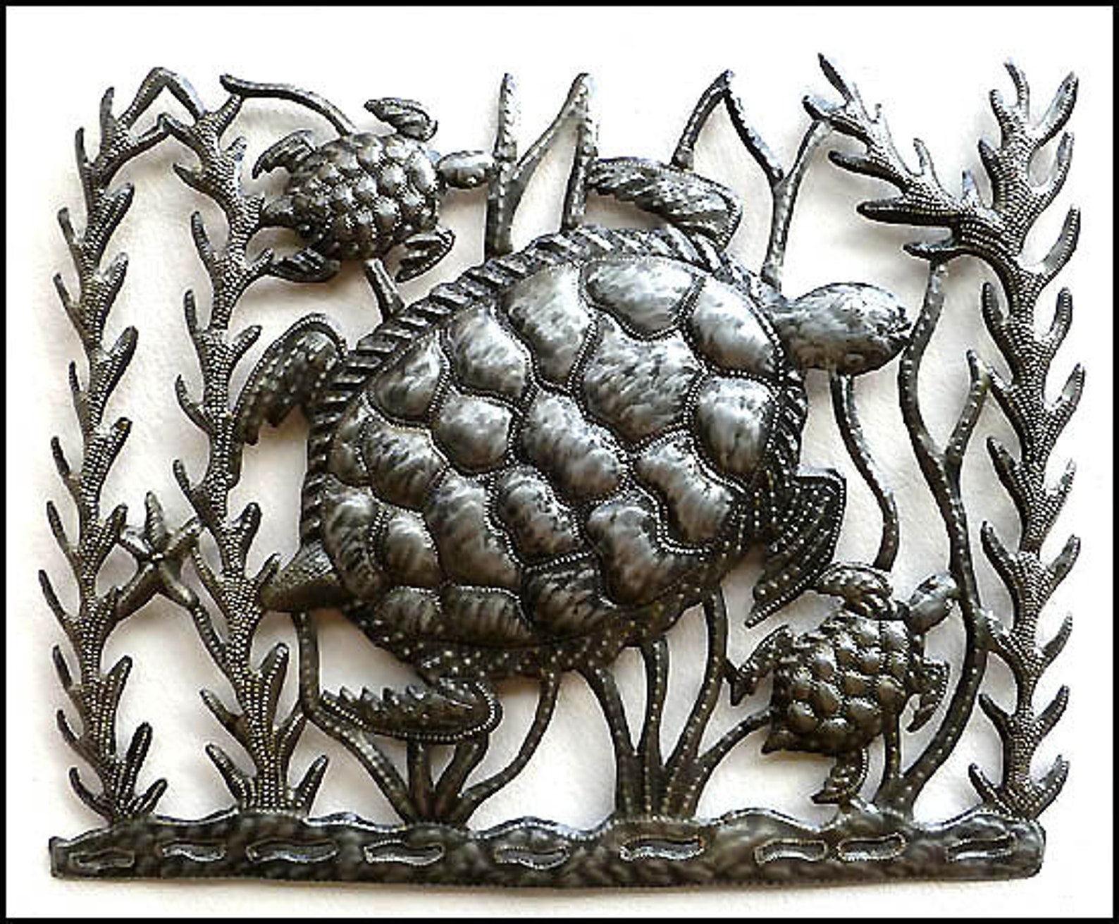 METAL WALL HANGING Turtle Metal Art Haitian Art Outdoor Etsy
