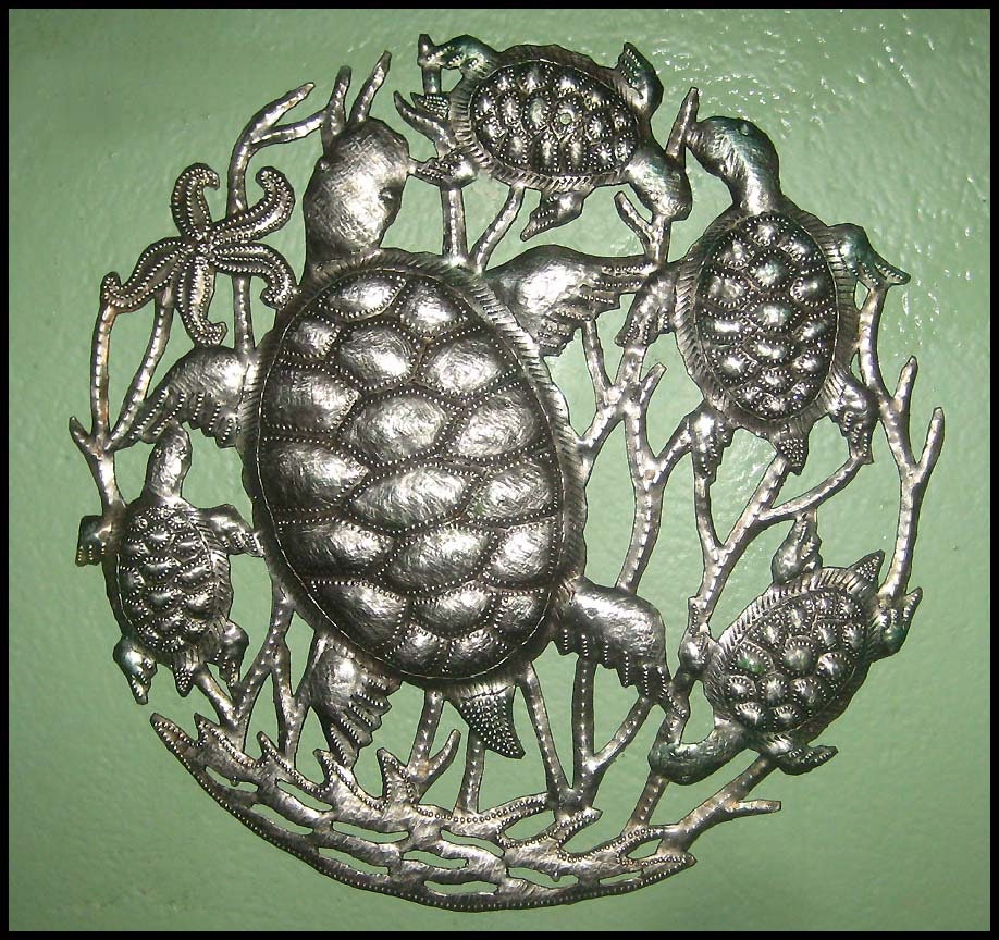 METAL BEACH DECOR Garden Decor Turtles 24 Outdoor Etsy