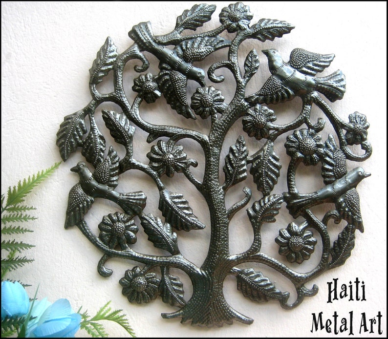 METAL TREE BIRDS Wall Art Birds Haitian Metal Art Metal Etsy