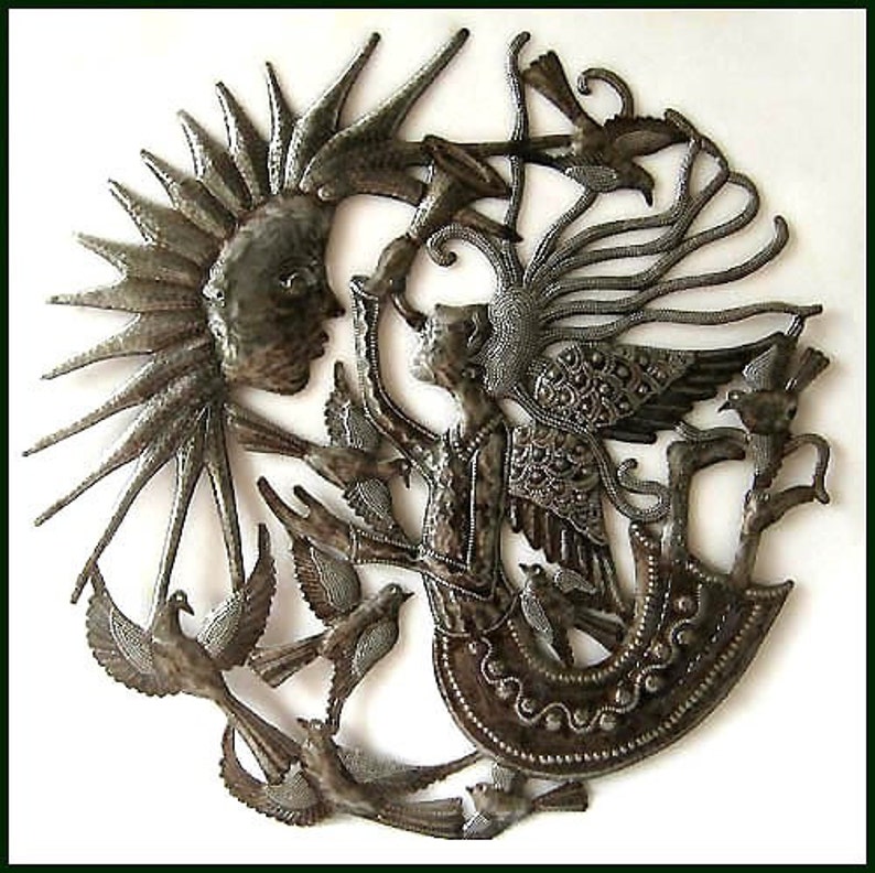 Outdoor Metal Art Angel Sun Wall Decor 24 Haitian Hanging 409