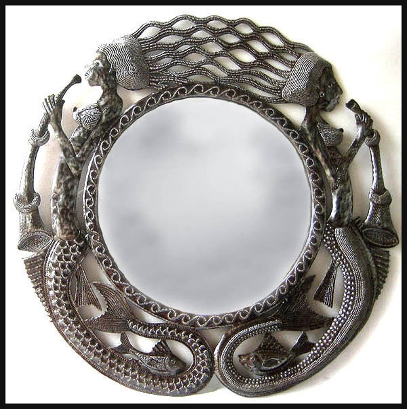Mirror Wall Decor Metal Art Decorative Mermaid Haitian 102 M23