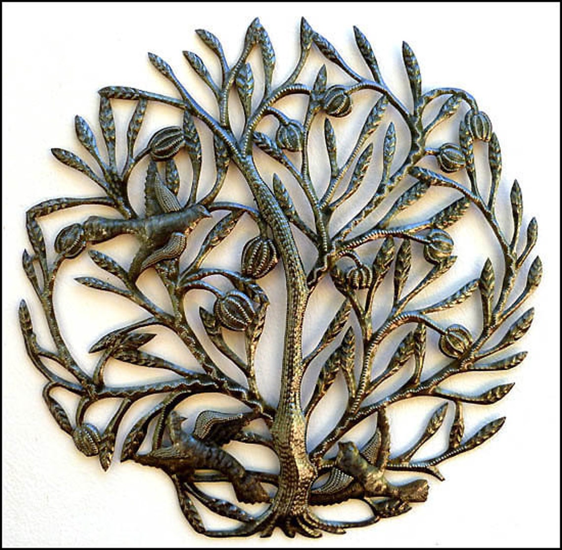 METAL WALL HANGING Birds & Tree Metal Wall Decor 24 Etsy