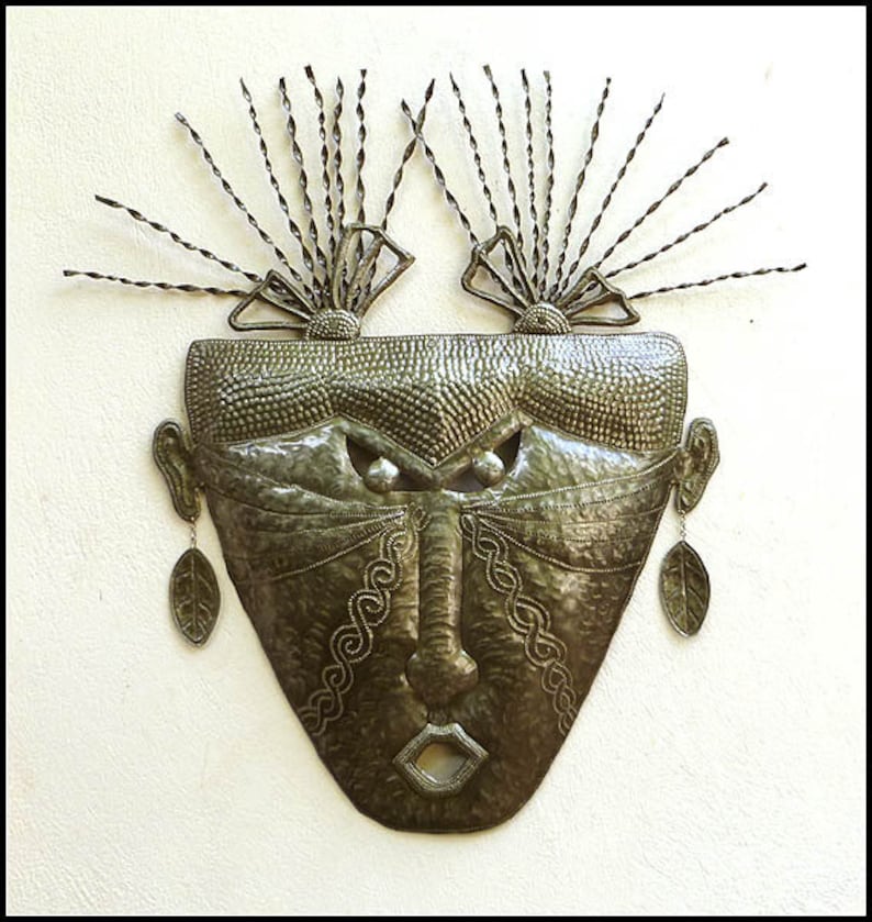 HAITIAN MASK Metal Wall Hanging Metal Wall Art Metal Art Etsy