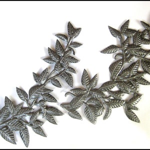 METAL WALL HANGING, 2 Metal Leaves, Haitian Metal Art, Pair of 2 Leaves, Metal Art, Steel Drum Art, Haitian Art, Metal Wall Art, 370