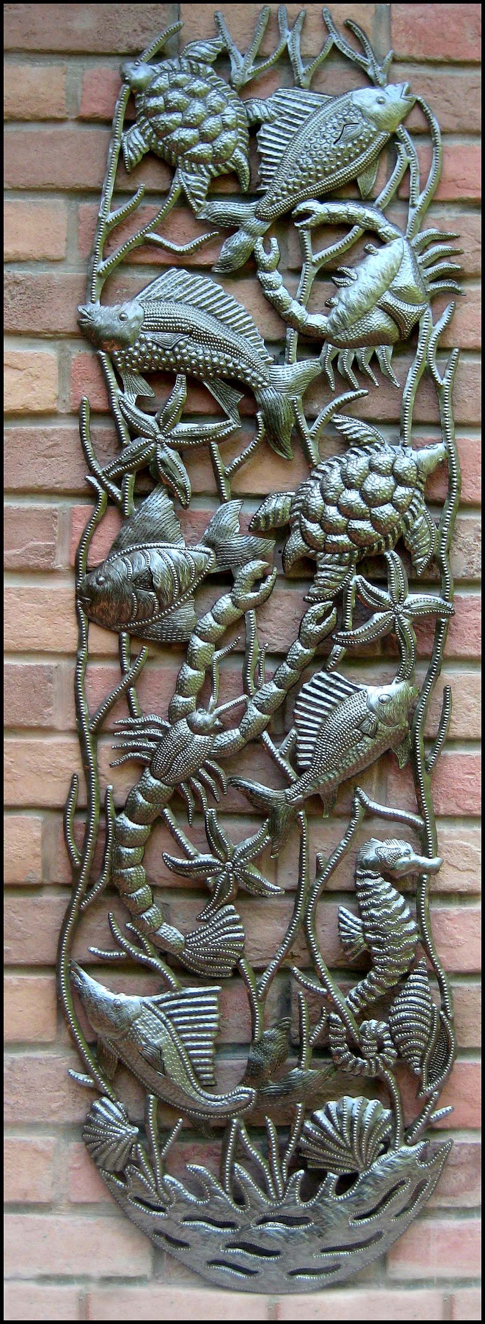 METAL COASTAL DECOR Sealife Fish Metal Wall Art 48 Etsy