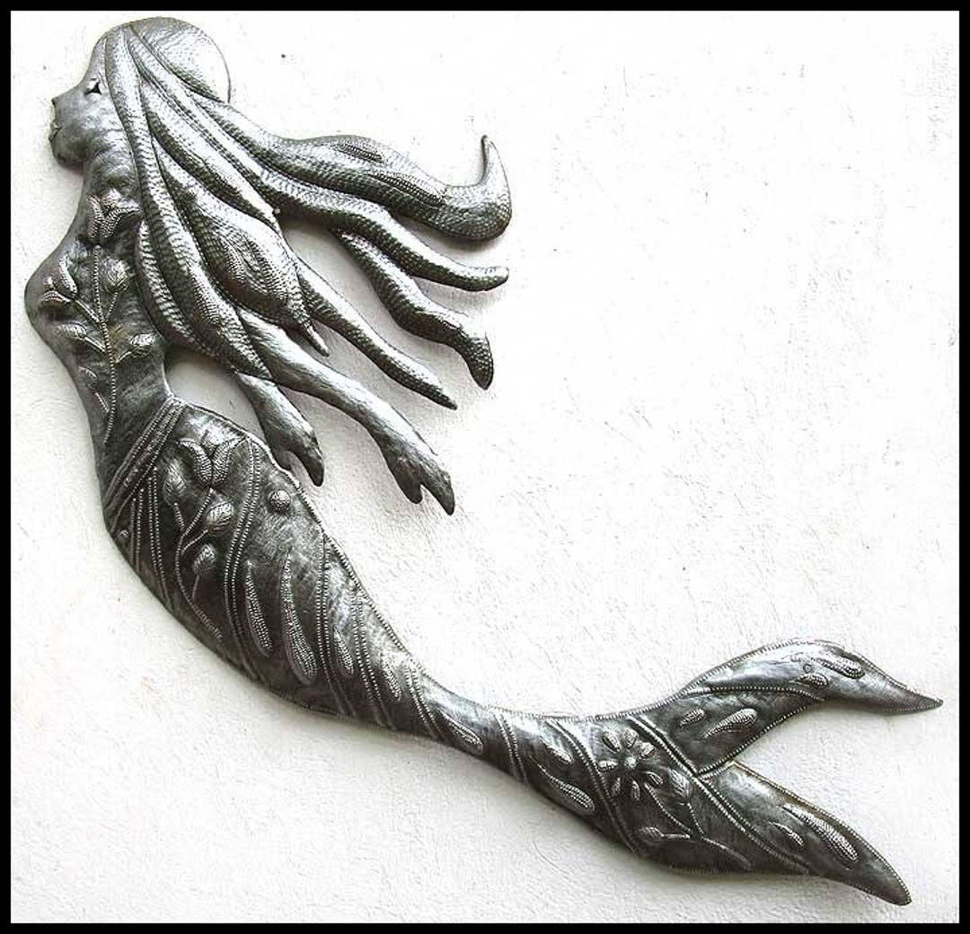 MERMAID WALL ART Beach Decor Outdoor Metal Wall Art Mermaid Etsy