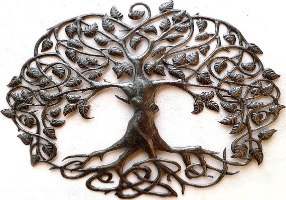 Metal Tree Of Life Metal Wall Art Tree Wall Decor Outdoor Etsy