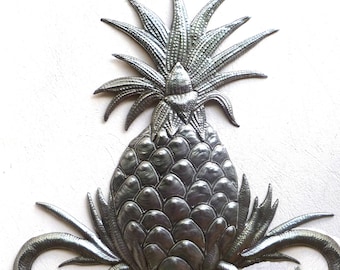 METAL WALL DECOR, Pineapple, Wall Art, Haitian Art, Metal Wall Hanging, Metal Wall Art, Metal Art, Tropical Art, Haitian Art,  322