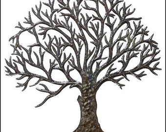 TREE METAL ART, Metal Wall Hanging, Haitian, Metal Wall Art, Haitian Metal Art, Garden Art, Outdoor Metal Art, Metal Wall Decor, 5014