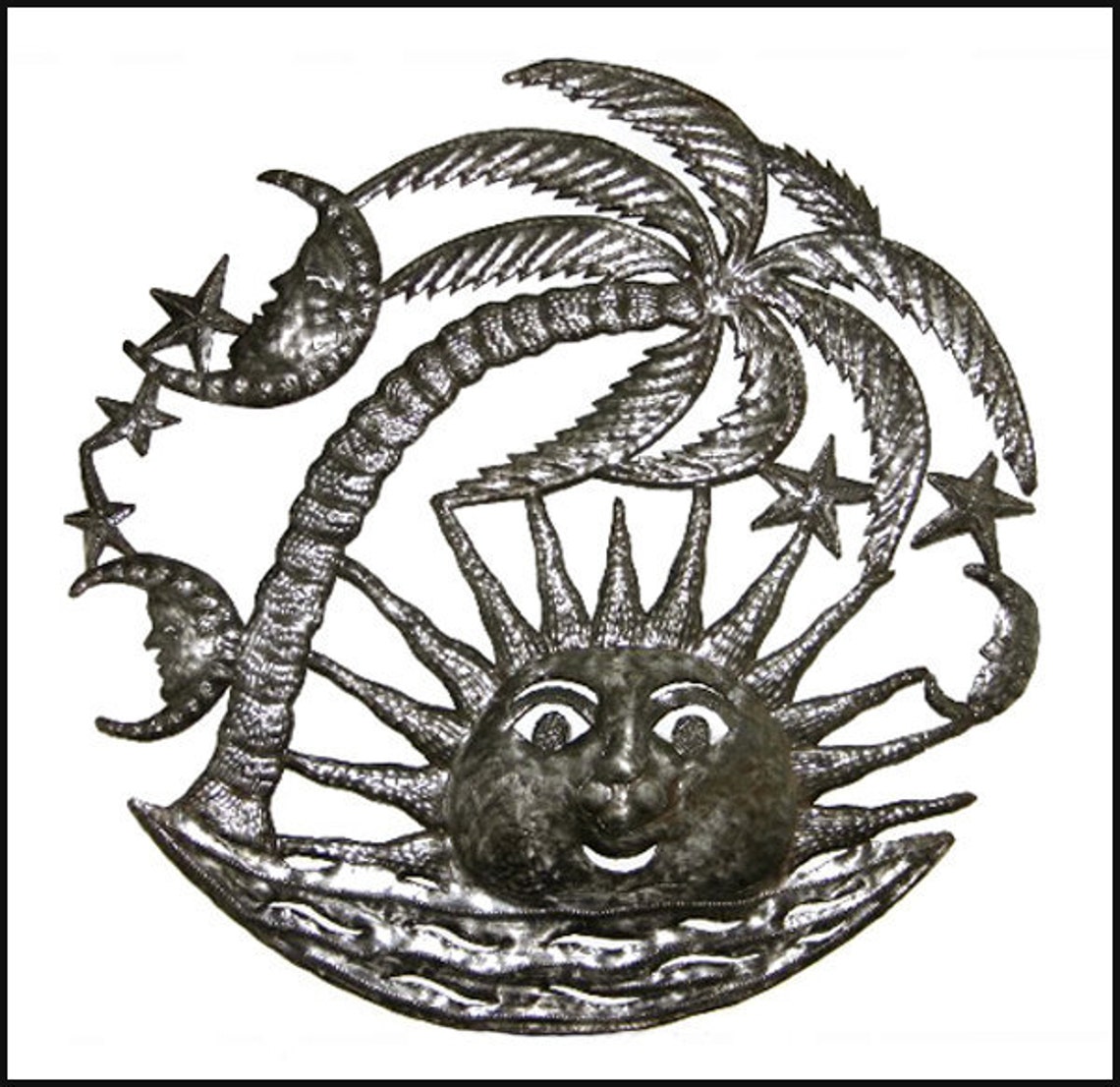 Metal Art Wall Hanging Sun & Beach Metal Art Tropical Beach Etsy