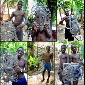 METAL TREE, Outdoor Metal Art, Metal Wall Hanging, Recycled Steel Drum, Wall Decor, Tree of Life, Haitian Metal Art, Metal Sculpture , 5014 image 5