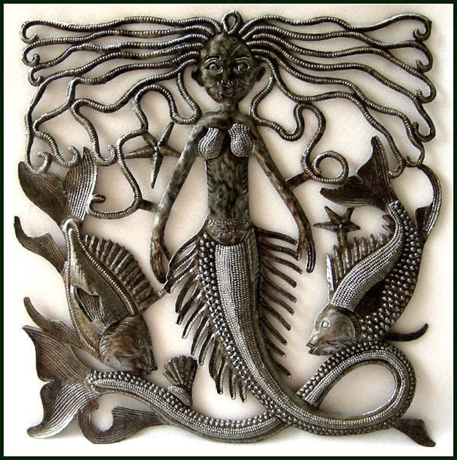 MERMAID METAL ART Wall Hanging Mermaid Art Outdoor Metal Etsy