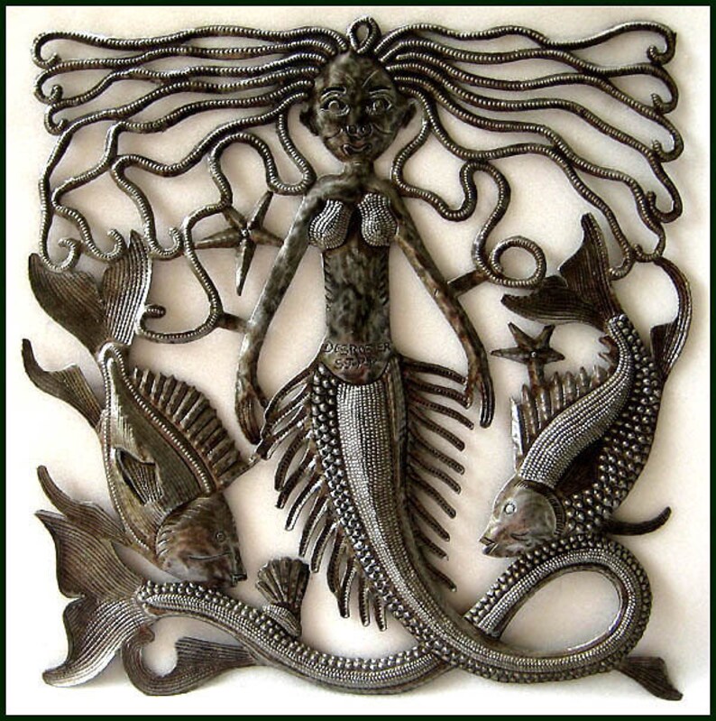 MERMAID METAL ART Wall Hanging Mermaid Art Outdoor Metal Etsy