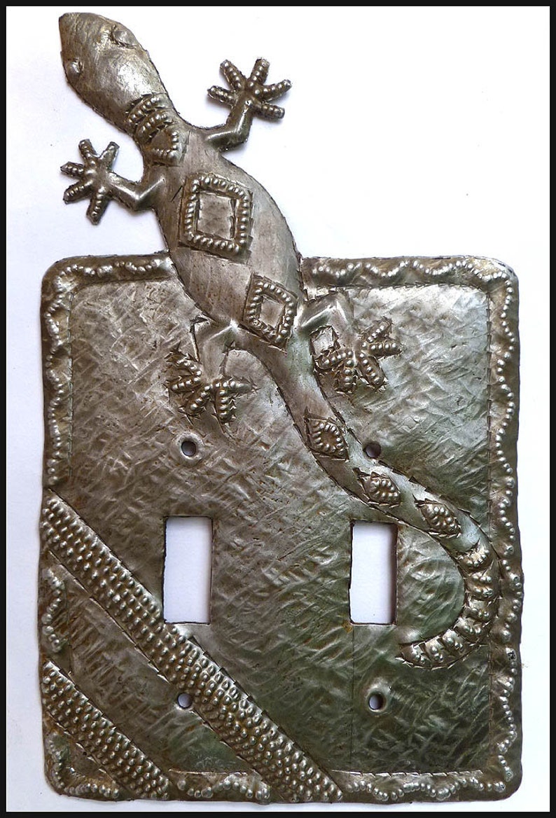 METAL SWITCHPLATE COVER, Gecko Design, Light Switchplates, Metal Switch Plate, Switch Cover, Light Switch, Haitian Art Sp-118 image 2