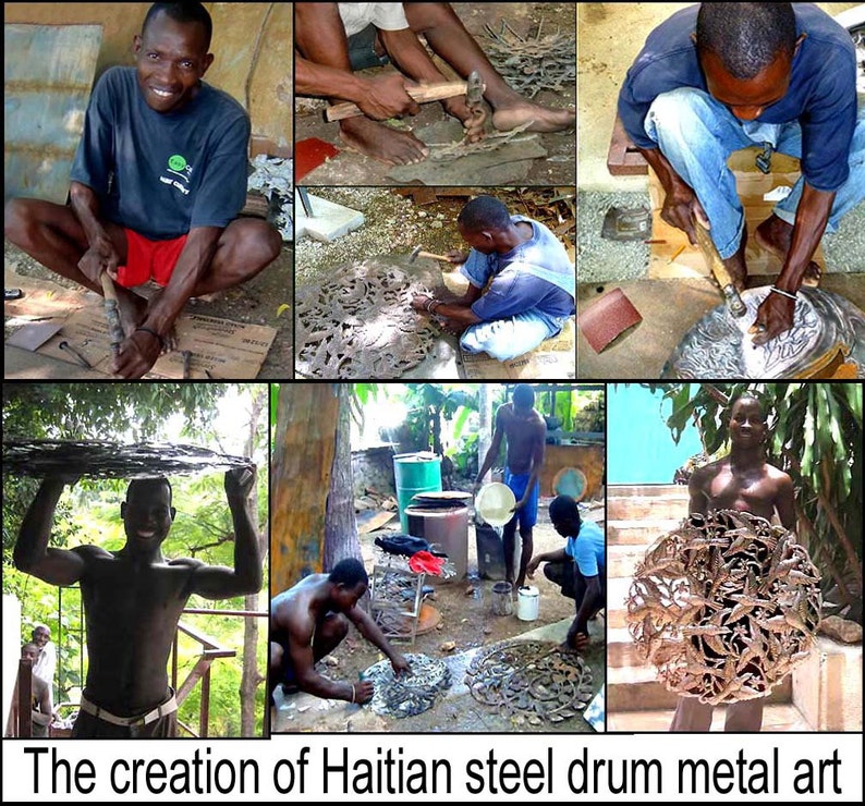 METAL WALL ART, Tree and Birds, Haitian Art, Recycled Steel Drum, Metal Art, Metal Wall Hanging, Metal Garden Art, Metal Wall Decor, 404 image 7