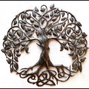 TREE WALL HANGING, Haitian Metal Art, Tree of Life, Metal Art, Metal Tree, Recycled Steel Drum Art, Haitian Art, Metal Wall Art, 341