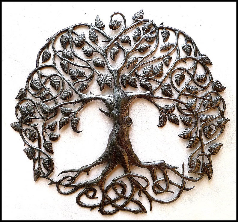 Tree Wall Hanging Of Life Metal Art Haitian Outdoor Decor 341
