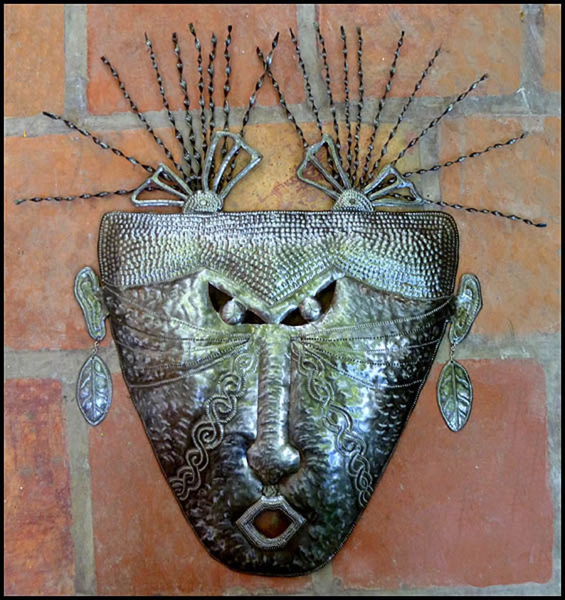 HAITIAN MASK Metal Wall Hanging Metal Wall Art Metal Art Etsy