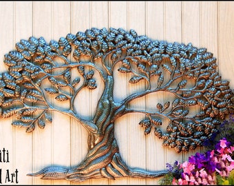 TREE WALL HANGING, Tree of Life, Metal Art Tree, Outdoor Metal Art, Wall Decor, Metal Wall Metal Art,Tree, Metal Art, Haitian Art,366-Ov