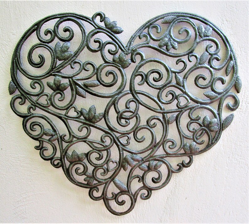 HEART WALL HANGING Haitian Metal Art Metal Wall Decor Etsy