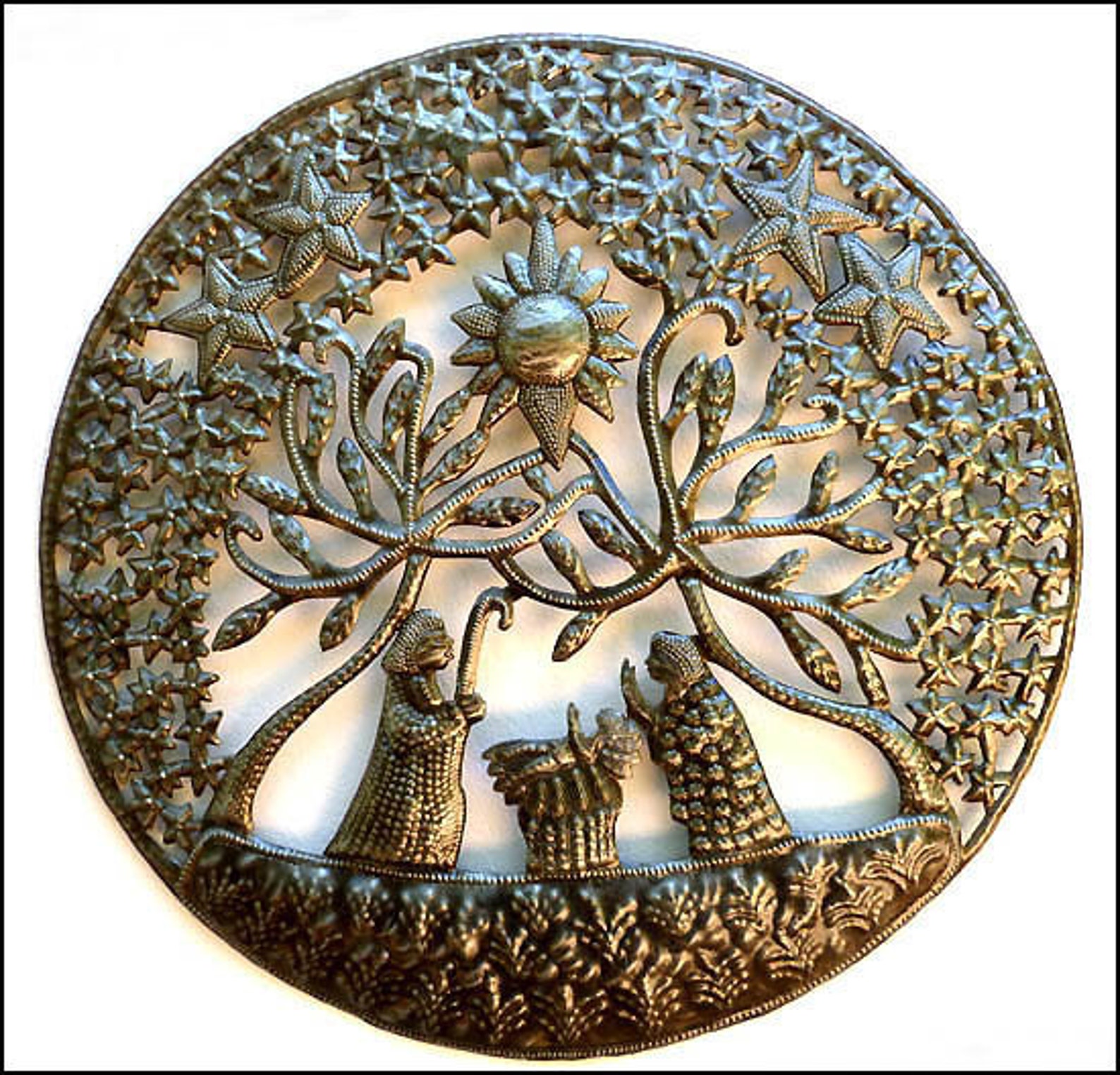 CHRISTMAS NATIVITY SCENE Metal Wall Art Recycled Steel Drum Etsy