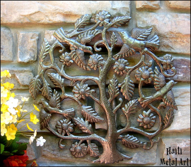 METAL TREE BIRDS Wall Art Birds Haitian Metal Art Metal Etsy