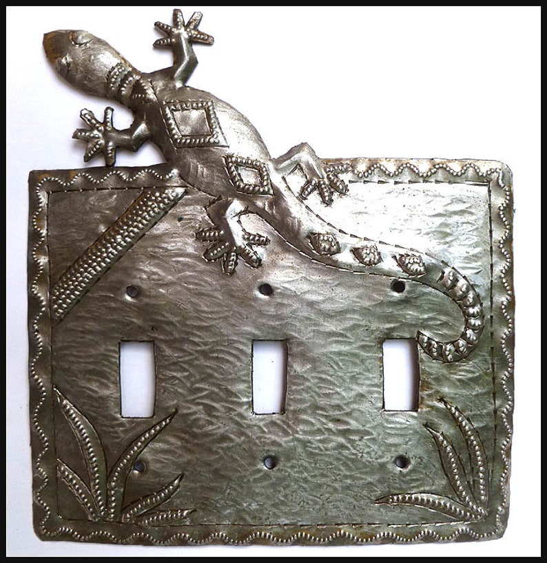 METAL SWITCHPLATE COVER, Gecko Design, Light Switchplates, Metal Switch Plate, Switch Cover, Light Switch, Haitian Art Sp-118 image 3