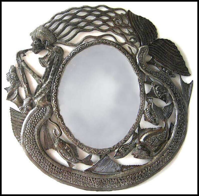 Metal Mirror Wall Decor 17 Decorative Mirrors Haitian Art Recycled Steel Drum J112m