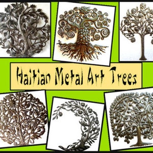 METAL TREE, Outdoor Metal Art, Metal Wall Hanging, Recycled Steel Drum, Wall Decor, Tree of Life, Haitian Metal Art, Metal Sculpture , 5014 image 2