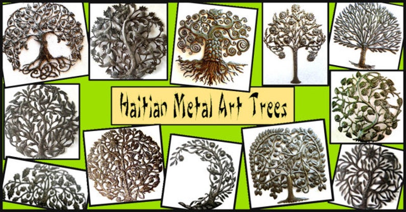 METAL TREE, Outdoor Metal Art, Metal Wall Hanging, Recycled Steel Drum, Wall Decor, Tree of Life, Haitian Metal Art, Metal Sculpture , 5014 image 2