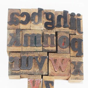Lower Case Wood Print Press Letter, Vintage, LOWER Case Wood Stamp Letter, Typeset letter blocks