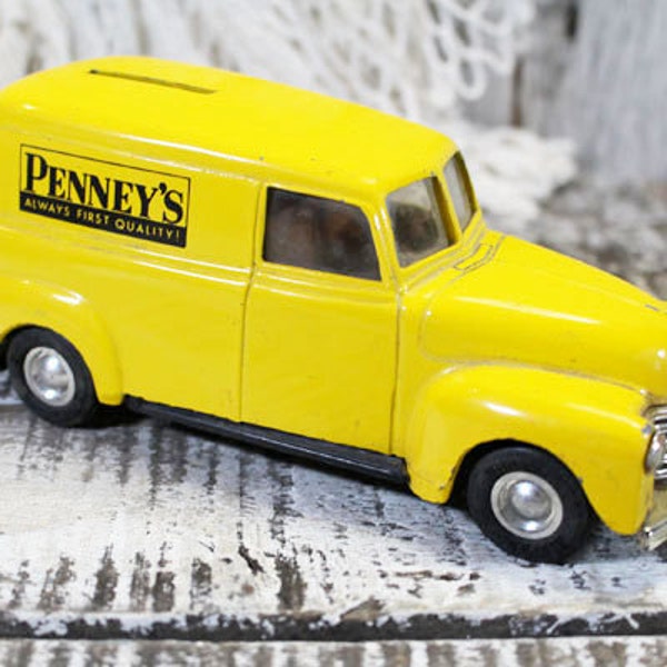 Vintage Bank, Penney's Panel Truck Bank, Yellow Truck Bank, Vintage