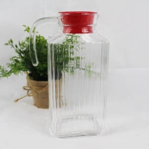 Glass Refrigerator Water Bottle, Juice Bottle with Handle, Vintage Water Bottle